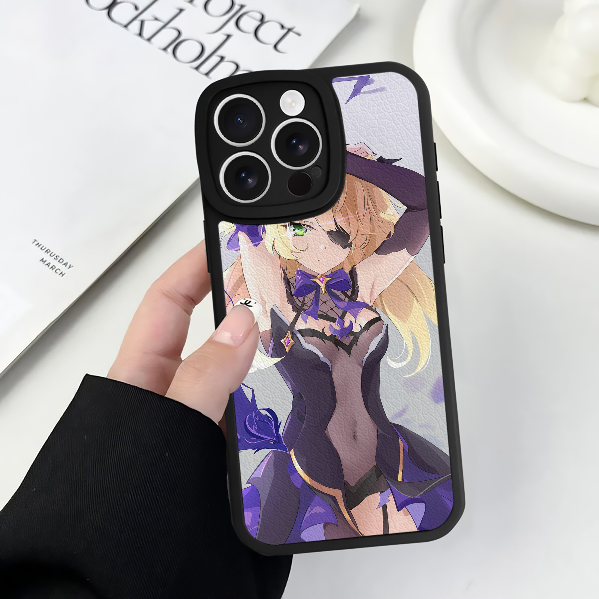 げんし神 genshin 【iPhone 16シリーズ対応】シリコンスマホケース（レザー調） 材質：シリコン
